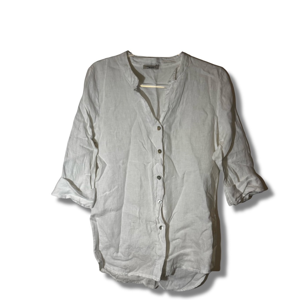 Lungo Liano White Linen Shirt